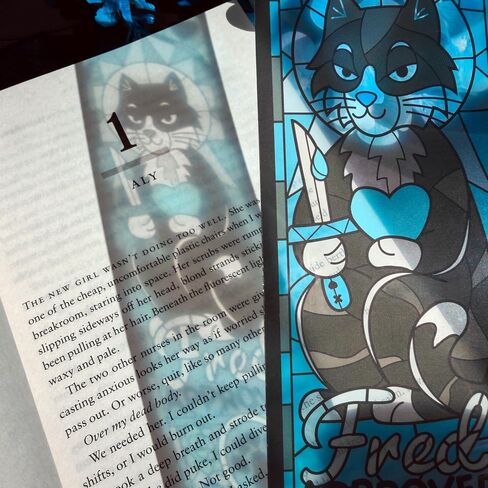 Conquest Journals Lights Out Fred Approved Transparent Acrylic Bookmark, Stained Glass Effect, Clear Page Marker, Scratch-Resistant, Reading Accessories, Officially Licensed Navessa Allen Book Merch in Kuwait