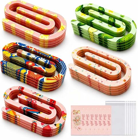 20 Sets Jumbo Acrylic Paper Clips, Cute Pencil Teacher Paper Clips with Greeting Cards and Individual Bags, 5 Colors Bookmark Clips for Teachers, Classroom, Back to School Supplies in Kuwait