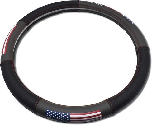 Elektroplate USA Flag Premium Steering Wheel Cover - Large Size - Fits SUVs and Trucks with Diameter 15.5" to 16.2" in Kuwait
