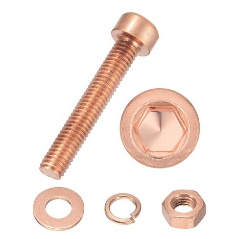 uxcell Hex Socket Bolts Kits (M8), Red Copper Cup-Shaped Head Cap Hexagon Socket Head Cap Screw in Saudi Arabia