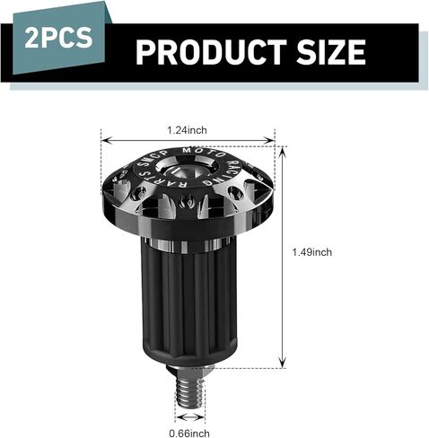 2 PCS Motorcycle Bar End Plug, 16-18mm Aluminum Alloy Handlebar Grip End Caps, Universal Grips Ends Replacement for Bike, Electric Car Scooters, Off-Road Motorcycles (Black) in Saudi Arabia