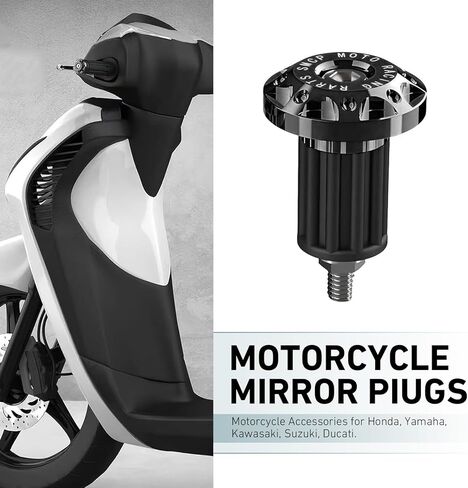 2 PCS Motorcycle Bar End Plug, 16-18mm Aluminum Alloy Handlebar Grip End Caps, Universal Grips Ends Replacement for Bike, Electric Car Scooters, Off-Road Motorcycles (Black) in Saudi Arabia