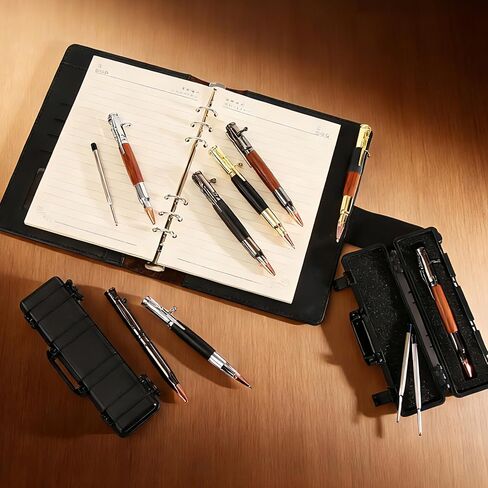 3 Sets Bolt Bullet Pens Gift Box Rifle Clip Solid Brass Pen Black Ink Refills for Men Gun Lover Dad Husband Boyfriend Teacher Christmas Valentine Gift (Classic) in Kuwait