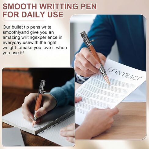 3 Sets Bolt Bullet Pens Gift Box Rifle Clip Solid Brass Pen Black Ink Refills for Men Gun Lover Dad Husband Boyfriend Teacher Christmas Valentine Gift (Classic) in Kuwait