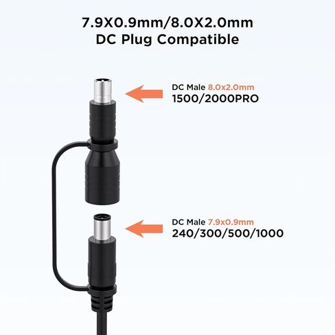 ZOUPW DC7909 to DC8020 Adapter,Electrical Connector Fit for 100W/200W Portable Solar Panel,Compatible with Jackery Explorer 1000 Pro/1000 Plus/1500 Pro/2000 Pro/2000 Plus/3000 Pro/1000 v2 in Saudi Arabia