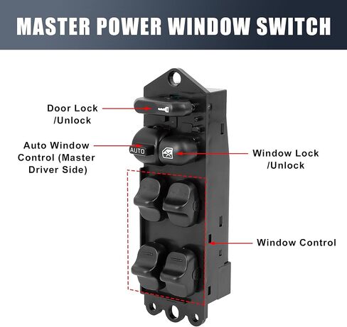 X AUTOHAUX ماستر سائق الجانب السلطة نافذة التبديل 25401-1E400 25401-1E401 استبدال لنيسان ألتيما 1993-1994 in Kuwait
