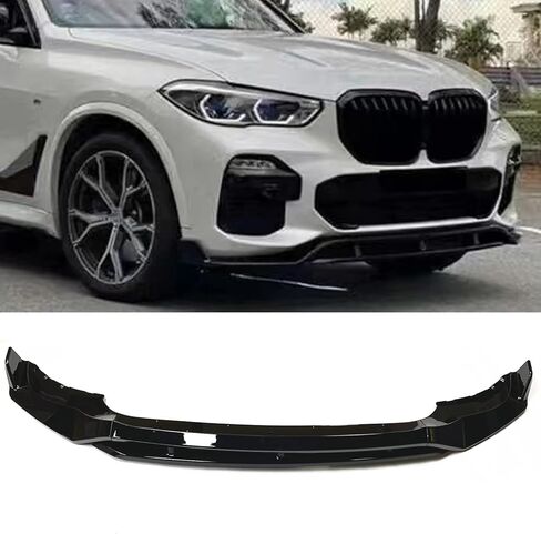 المصد الأمامي سبويلر سبليتر الشفاه لـ 2019-2023 BMW X5 G05 أسود لامع in Kuwait