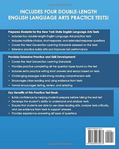 نيويورك اختبار الإعدادية في نهاية المطاف كتاب اختبار الممارسة فنون اللغة الإنجليزية الصف 4: يتضمن 4 اختبارات كاملة لممارسة فنون اللغة الإنجليزية in Kuwait
