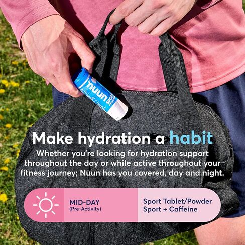 Nuun Sport + Caffeine Electrolete أقراص - قابلة للذوبان في الماء ، صندوق نكهة مختلطة ، 5 شوارد أساسيات للترطيب ، مزيج مشروب السكر 1G ، نباتي ، غير محلي ، 4 حزمة (40 حصص) in Kuwait