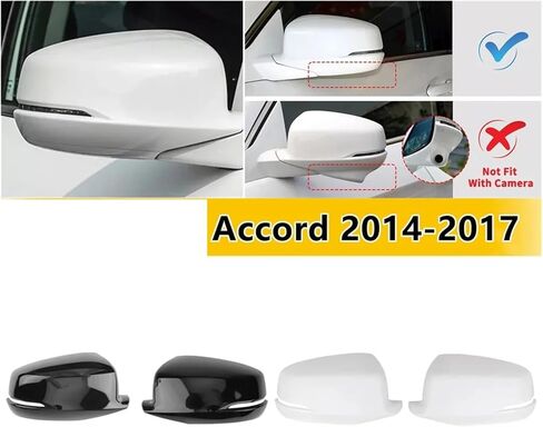غطاء مرآة جانبية بديلة للسيارة ABS، متوافق مع Honda Accord 2014-2017 - غطاء الجناح، غطاء غطاء الباب، ملصق الكسوة (أسود يمين) in Kuwait