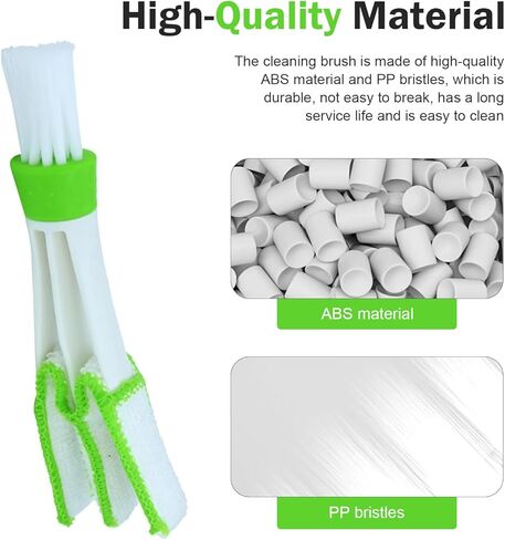 3 PCS Mini Car Air Vent Gap Duster Brush, Double Ended Soft Bristle Dashboard Window Blind Duster, Deep Cleaning Car Interior Dust Remover Tool for Most Cars SUVs Trucks (Green) in Saudi Arabia