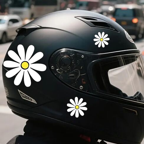 5pcs Daisy Pattern Vinyl Decal, Suitable for Car Windows, Bumper, Laptops, Glass, Walls, Waterproof Exterior Car Accessories - Indoor Outdoor Use, Blocking Scratches Stickers #2BZ218 in Saudi Arabia