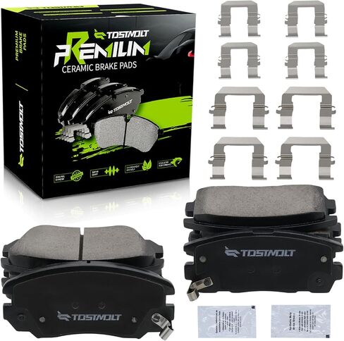 New 8pcs Complete Front+Rear Super Quiet Shimmed Slotted Ceramic Disc Brake Pads Set w/Installation Hardware Compatible With 10-17 Chevy Equinox GMC Terrain in Saudi Arabia