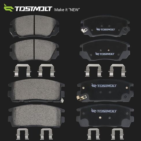 New 8pcs Complete Front+Rear Super Quiet Shimmed Slotted Ceramic Disc Brake Pads Set w/Installation Hardware Compatible With 10-17 Chevy Equinox GMC Terrain in Saudi Arabia