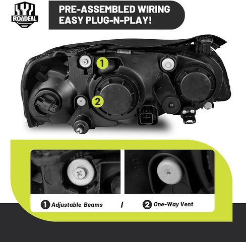 Headlights W/Bulbs for 2004 2005 2006 Hyundai Elantra Halogen Headlamp Replacement Driver & Passenger Side in Saudi Arabia