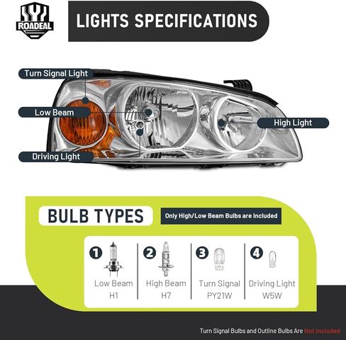 Headlights W/Bulbs for 2004 2005 2006 Hyundai Elantra Halogen Headlamp Replacement Driver & Passenger Side in Saudi Arabia