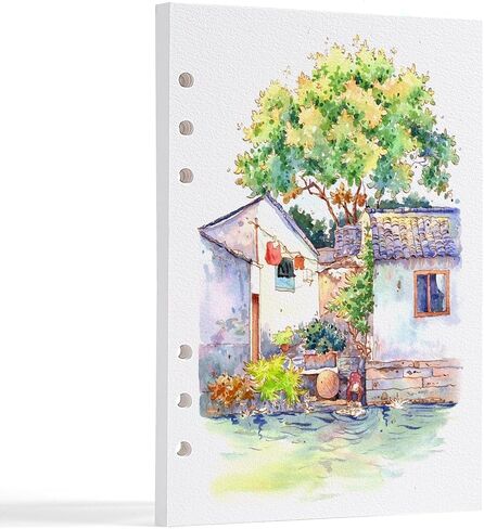 Fuumuui Watercolor Sketchbook Paper Refill - 20 Sheets 140 LB (300 GSM) Cold Pressed, Acid-Free Cotton Paper for Painting, Drawing, Art Journaling, Sketchbook As Travel Notebook - 4 x 6.5 inches in Saudi Arabia