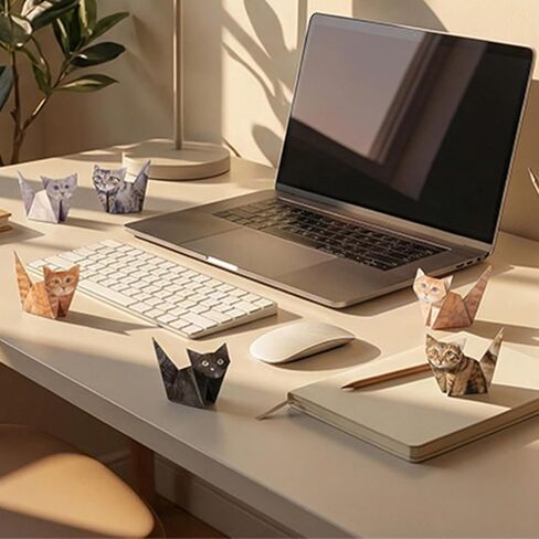 3D Paper Cats Origami Kit – 100 Sheets DIY Paper Desk Pets, Cute 3D Animal Crafting Papers for Art Projects, Gift for Cat Lovers & Creative Adults in Kuwait