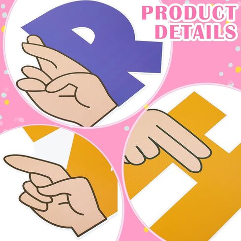 Sabary 26 Pieces Back to School Asl Alphabet Bulletin Board Wall Decorations for Classroom Abc Signal hand Language Flash Cards for Back to School Pre-school Kindergarten Elementary Nursery Homeschool in Kuwait