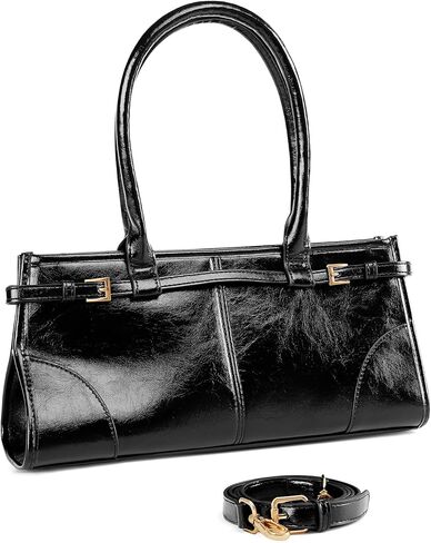 COINSOUND Leather Handbags for Women Designer Shoulder Bag Black Top Handle Crossbody Bag for Everyday Use in Saudi Arabia