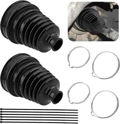 2PCS CV Axle Boot Repair Kit with 4 Stainless Steel Clamps & 6 Cable Ties, Universal CV Joint Boot Fits for Most Cars Dustproof and Waterproof in Saudi Arabia