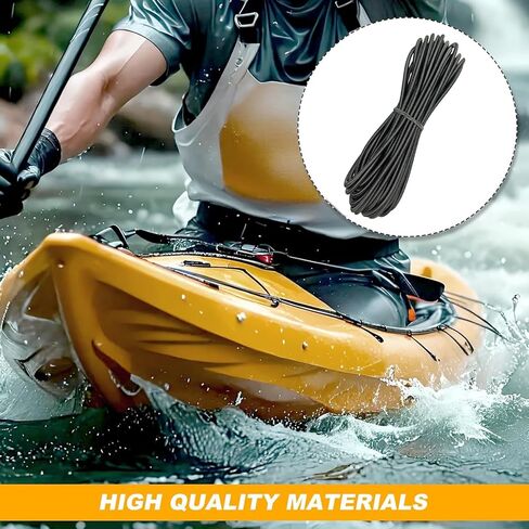 Bungee Cord,3/16" x 32' Marine Grade Heavy Duty Bungie Cord,Kayak Stretch String Rope, Elastic Shock Cord,for DIY Projects,Kayak Strap Tarp Tie Down Canopy Camping Tent Crafting (Black) in Saudi Arabia