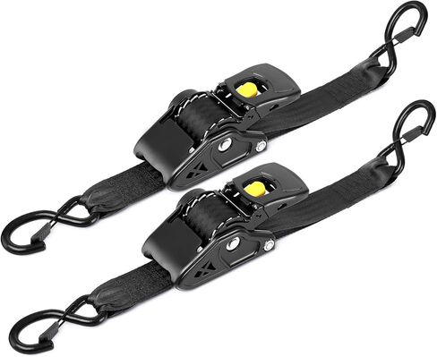 Retractable Ratchet Straps 2 Inch x 10 Feet, Heavy Duty Auto Retract Tie Down Straps, 3500 lb Break Strength Cargo Straps with Steel Hooks for Truck, Trailer, Moving, 2 Pack in Saudi Arabia