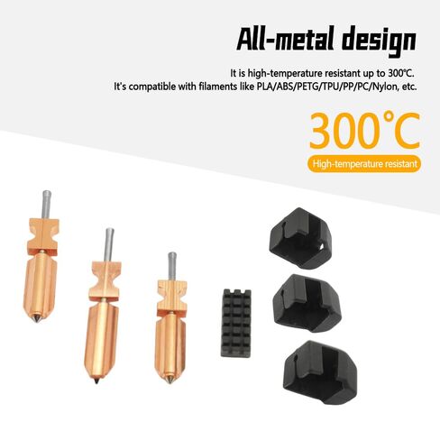 AD5X Nozzle 0.25MM 0.4MM 0.6MM Hotend Kit for High-Speed 3D Printer, All-Metal Throat Tube, with Silicone Covers & Nozzle Brush, High Flow 32mm³/s Quick-Detachable Nozzle System in Kuwait