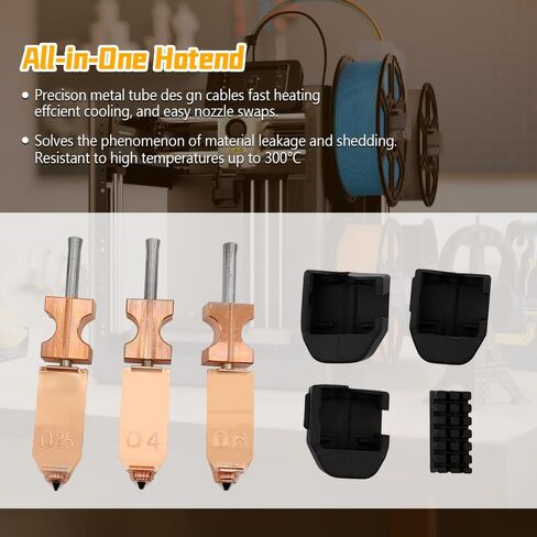 AD5X Nozzle 0.25MM 0.4MM 0.6MM Hotend Kit for High-Speed 3D Printer, All-Metal Throat Tube, with Silicone Covers & Nozzle Brush, High Flow 32mm³/s Quick-Detachable Nozzle System in Kuwait