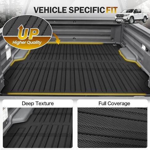 حصيرة سرير شاحنة Cartist لسيارة Honda Ridgeline 5.3FT 2017-2025 2026، بطانة سرير مناسبة لجميع الأحوال الجوية لملحقات Ridgeline، سجادة صندوق السيارة TPE شديدة التحمل، ملحقات السيارة in Kuwait