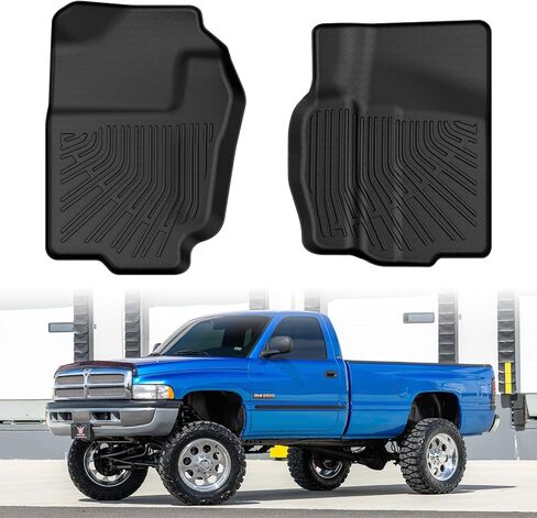 سجادة أرضية لسيارة Dodge Ram 1500 1994-2001/Ram 2500 3500 1994-2002، بطانات أرضية مطاطية TPE لحماية جميع الأحوال الجوية لملحقات Ram 1500/2500، سجادات سيارة مضادة للانزلاق للصف الأول، أسود in Kuwait