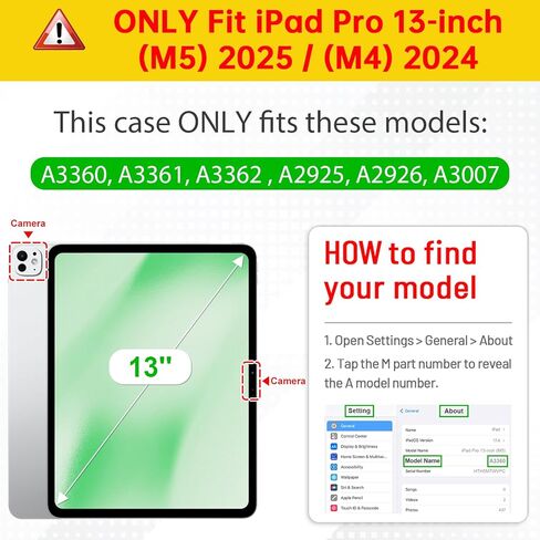 Fintie Magnetic Case for iPad Pro 13-inch (M4) 2024 - [Built-in Pencil Holder] Multiple Angles Viewing Hard Shell Smart Stand Cover, Auto Sleep/Wake, Black in Saudi Arabia