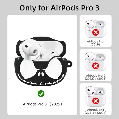 متوافق مع غطاء حالة الجيل الثالث من Apple Airpods مع مجموعة نظافة وسلسلة مفاتيح الباندا اللطيفة ، توهج في Airpods Dark Dark 3D Anime Silecone Skin Skin Swee Swee Skin For Airpods 3 in Kuwait
