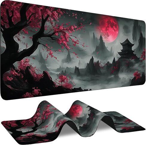 Mouse Pad for Gaming Vintage Daisy Floral Big Gaming Mousepad Large Extended Mouse Mat Non-Slip Rubber Base Desk Pad with Stitched Edges for Office Gamer Home 35.4"X 15.7" in Saudi Arabia