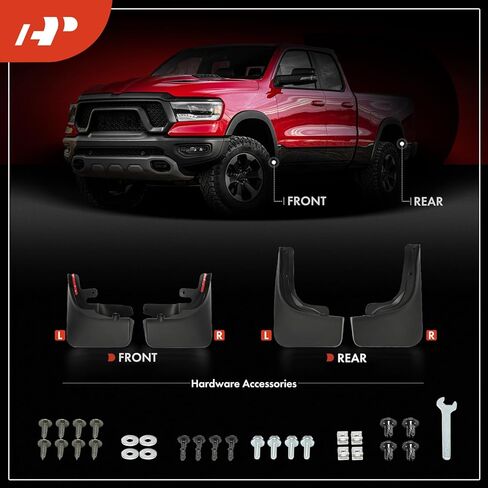 اللوحات الطينية الممتازة متوافقة مع Rivian R1T 2022 2023 2024، لا تتطلب واقيات الطين مع مجموعات الأجهزة، مجموعة من 4 قطع أمامية وخلفية (ليست لـ Rivian R1S) in Kuwait