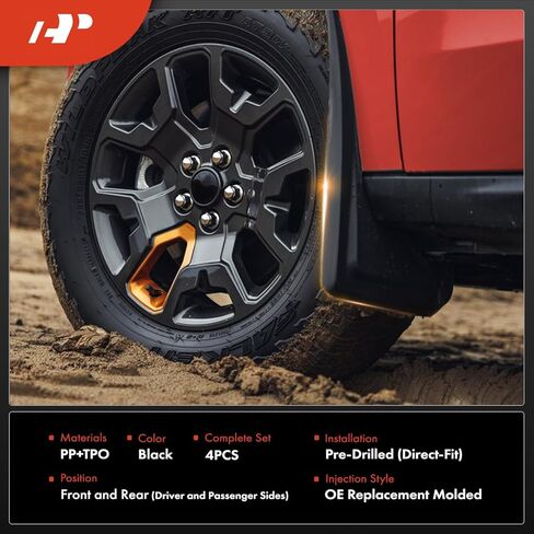 اللوحات الطينية الممتازة متوافقة مع Rivian R1T 2022 2023 2024، لا تتطلب واقيات الطين مع مجموعات الأجهزة، مجموعة من 4 قطع أمامية وخلفية (ليست لـ Rivian R1S) in Kuwait