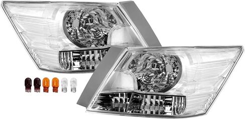 USR UNIQUE STYLE RACING 08-10 CP2 / CP3 Tail Light – Rear Tail Lamps 2-Pieces (Left + Right) Compatible with 2008-2010 Honda Accord 4 Door Sedan SE, LX, EX and EX-L (CLEAR LENS w/COLOR BULBS) in Kuwait