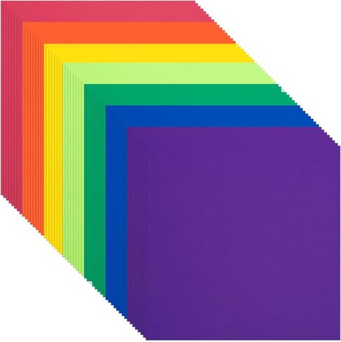 Colored Cardstock 12 x 12 in,70 Sheet Rainbow Color 180 GSM/65 LB Heavyweight Card Stock Set of 7 Colors Construction Paper for Cutting DIY Art Craft Scrapbook Kids School Supplies in Saudi Arabia