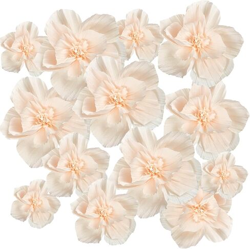 Cholemy 24 Pcs Tissue Paper Flowers, Crepe Paper Flowers Decorations 8" 10" 12" for Wedding Party Baby Bridal Shower Carnival Party Birthday Nursery Wall Decor (Assorted Color) in Kuwait