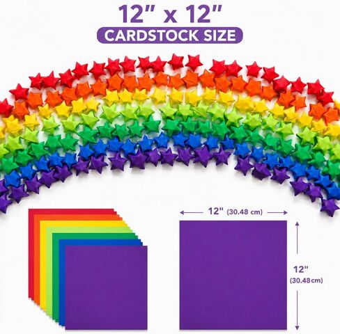 Colored Cardstock 12 x 12 in,70 Sheet Rainbow Color 180 GSM/65 LB Heavyweight Card Stock Set of 7 Colors Construction Paper for Cutting DIY Art Craft Scrapbook Kids School Supplies in Saudi Arabia