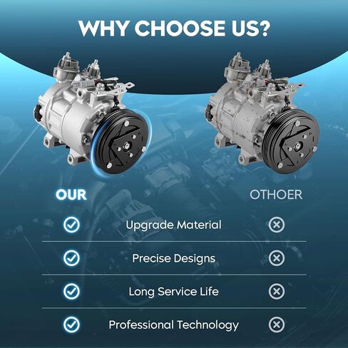ضاغط مكيف الهواء TadaMark A/C مع قابض مناسب لسيارة Ford Focus 2.0L 2.0 2014 2015 2016 2017 2018 L4 يستنشق بشكل طبيعي فقط، غير مناسب للشحن التوربيني in Kuwait