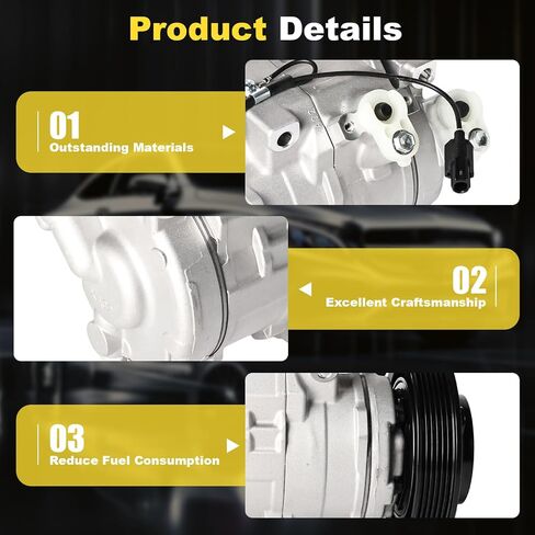 AC Compressor fit for 2007-2013 Acura MDX & 2010-2013 ZDX(V6 3.7L), for 2008-2017 Honda Odyssey & 2008-2015 Honda Pilot & 2009-2014 Honda Ridgeline (V6 3.5L), CO10840C, 157334 in Saudi Arabia