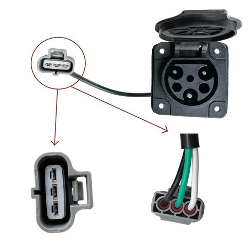 Charger Receptacle Fits for Evolution ICON EV Golf Carts, Replaces OEM# 2.04.0602 in Saudi Arabia