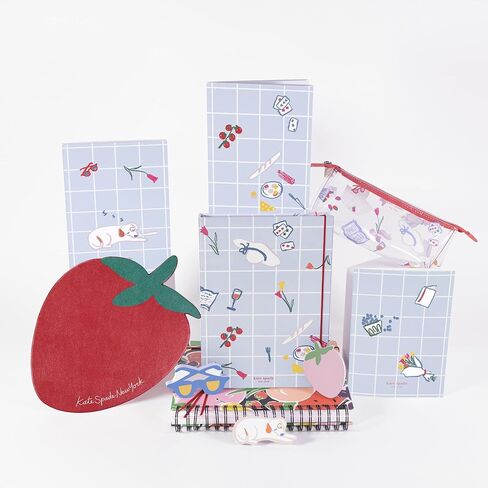 kate spade new york Clear Pen and Pencil Case for Women, Cute Work Stationery, PVC Zip Pouch Includes 2 Pencils, Sharpener, Eraser, and Ruler (Park Picnic) in Kuwait