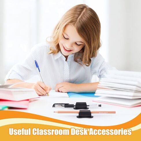 20 Pack Pen Holder for Desk, Adhesive Silicone Pen Holder for Classroom Clipboard Attachment, Marker Holder, Pencil Holder,Marker Clip for Desk,Classroom,Office Accessories in Saudi Arabia