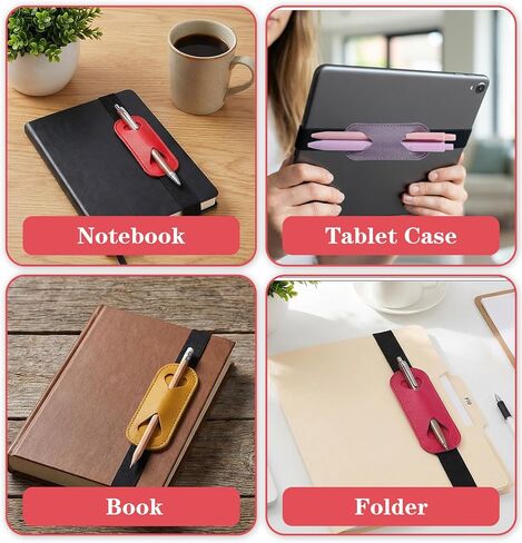 5Pcs Pen Holder for Notebook, Adjustable Journal Elastic Band Pouch, PU Leather Pencil Pouch With Elastic Band, Fits Binders Notebooks & Journals, Colorful (Multicolor, 5 Pack) in Saudi Arabia