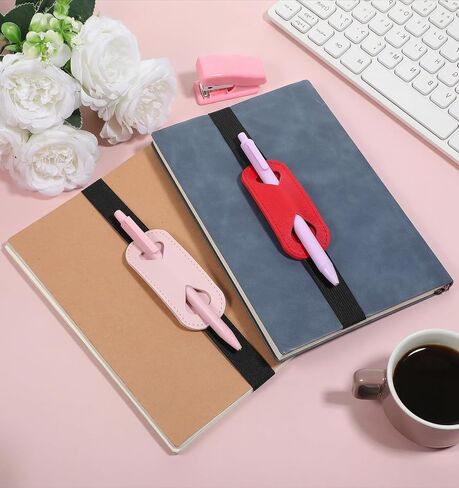 5Pcs Pen Holder for Notebook, Adjustable Journal Elastic Band Pouch, PU Leather Pencil Pouch With Elastic Band, Fits Binders Notebooks & Journals, Colorful (Multicolor, 5 Pack) in Saudi Arabia