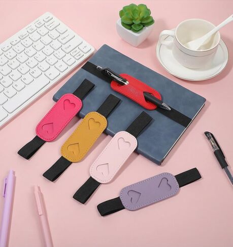 5Pcs Pen Holder for Notebook, Adjustable Journal Elastic Band Pouch, PU Leather Pencil Pouch With Elastic Band, Fits Binders Notebooks & Journals, Colorful (Multicolor, 5 Pack) in Saudi Arabia