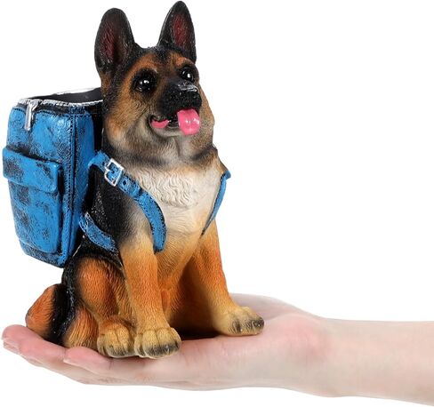 MAQUITA Cute Dog Pen Holder for Desk, Pencil Holder, Creative Desktop Pen Organizer Pencil Cups, Unique Desk Accessories Decor for Home Office School, German Shepherd Gifts for Dog Lovers in Kuwait