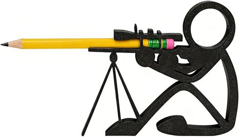 Funny Sniper Pencil Holder, 3D Pen Desk Decor Cool Office Desk Organizer for Pencils Pens Creative Office Display Decorations (Sniper) in Saudi Arabia